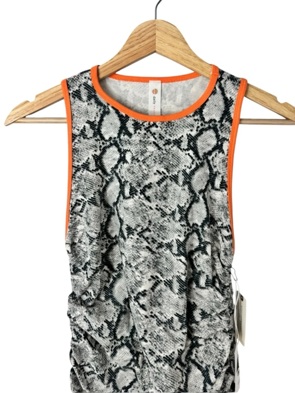 Anthropologie Daily Practice High-Neck Snake Print Ruched Mini Dress Small NWT - Picture 6 of 12